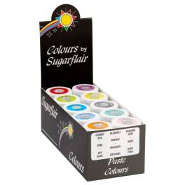 Set 10 Colorant alimentar pastă hidrosolubil-10x25g-Sugarflair