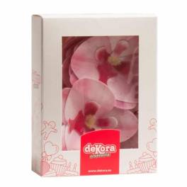 Set 10 Decorațiune tort-Vafe Orhidee roz-8,5 x 7,5 CM-Dekora