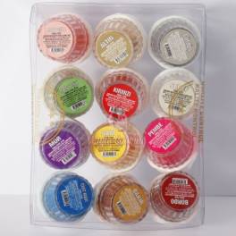 Set 12 Coloranti Pudra Alimentari pe baza de apa - 5 gr - Culori metalizate - Dr Gusto