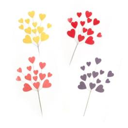 Set 12 Toppere Inimioare  in 4 culori - 26 cm - DeKora - NECOMESTIBILE