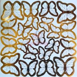Set 126 Fluturi Superbe pt decor din hartie NeComestibil - ALB - Pasta Store