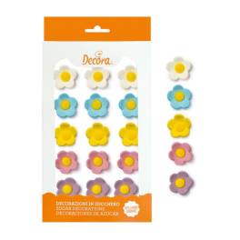 Set 15 buc Decoratiune comestibila - FLORI ASORTATE- ø 2 cm - Decora