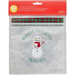 Set 20 Buc Pungi cadou transparent - Snowman - Wilton