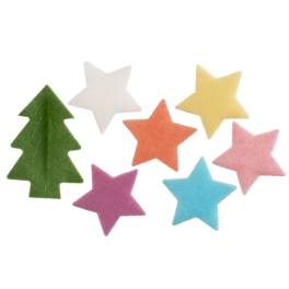 Set 200 buc decor din wafa - STELUTE ASORTATE/BRAZI - 3,5 cm - Dekora