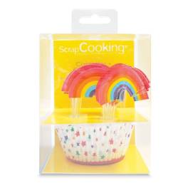 Set 24 buc Forma de copt briose si topper - RAINBOW - Scrapcooking
