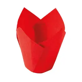Set 24 forme de copt Briose/Muffin - Rosu - Ø 50x100 mm - Decora