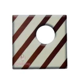 Set 240 buc decor din ciocolata - 46X46 - Patrat cu linii drepte alb-maro