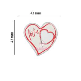 Set 240 buc decor din ciocolata - Inima alba cu rosu Love