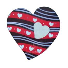 Set 240 buc decor din ciocolata - Inima cu linii rosii si inimi albe