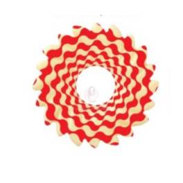  Set 240 buc decor din ciocolata - Rotund cu dungi albe si rosii - 44x44 mm