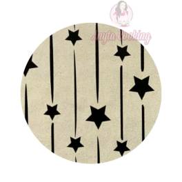 Set 288 buc decor din ciocolata - 43 mm - Alb rotund cu stelute negre ((EXP:31-10-2022)