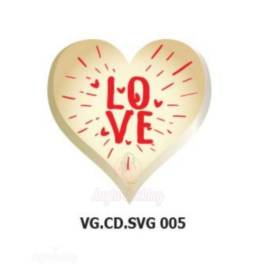  Set 288 buc decor din ciocolata - Inima alba cu Love - 45x43,5 mm (EXP: 2024 -iulie)