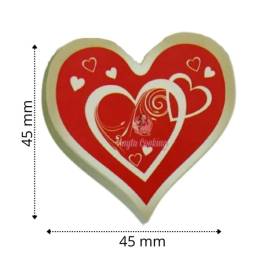 Set 288 buc decor din ciocolata - Inima rosie