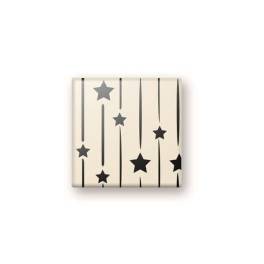 Set 288 buc decor din ciocolata - Patrat alb cu stele negre