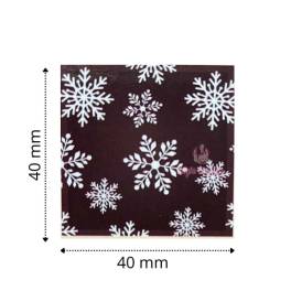 Set 288 buc decor din ciocolata - Patrat fulgi de nea ((EXP:20-10-2022)