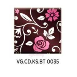  Set 288 buc decor din ciocolata - Patrat negru cu flori roz si frunza alba 40x40mm (EXP:2024-iulie)