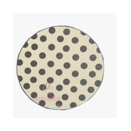 Set 288 buc decor din ciocolata - Rotund alb cu buline negre (L)