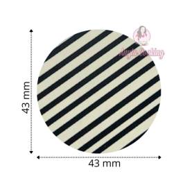 Set 288 buc decor din ciocolata - Rotund alb cu linii negre drepte