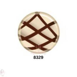  Set 288 buc decor din ciocolata - Rotund alb cu maro - 43x43 mm (EXP:2024-iulie)