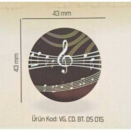 Set 288 buc decor din ciocolata - rotund note muzicale - 43x43 mm