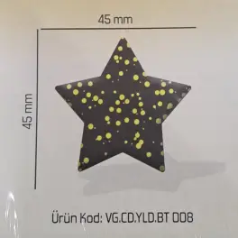 Set 288 buc decor din ciocolata - Stea maro cu buline galbene