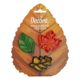 Set 3 buc Decupatoare din plastic -FRUNZE- 4,5 - 7 și 7 cm - Decora