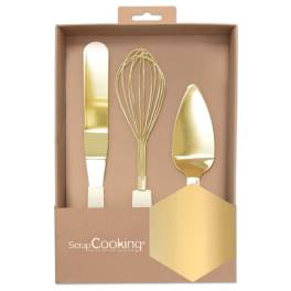 Set 3 buc Ustensile - Auriu - Scrapcooking