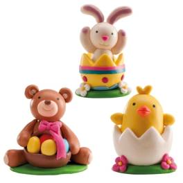 Set 3 Decoratiuni necomestibile 3D- Animalute Pasti - 5,5 CM - Dekora