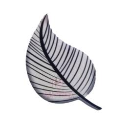 Set 360 buc decor din ciocolata - Frunza alba cu linii negre