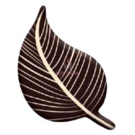 Set 360 buc decor din ciocolata - Frunza neagra cu linii albe 35x44 mm
