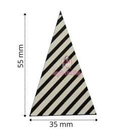 Set 384 buc decor din ciocolata - Triunghi alb cu linii negre