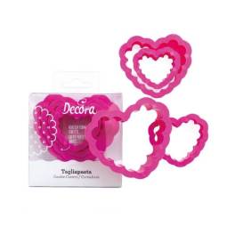 Set 4 buc Decupator in forma de inima - 4 - 5 - 6 - 8 x 2,2 h cm - Decora