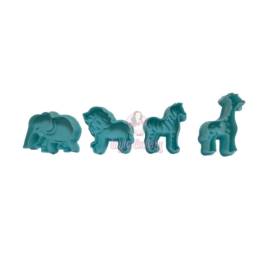 Set 4 Decupatoare cu ejector - Animale de jungla - 6 cm
