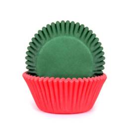 Set 50 buc Forme de copt briose - RED/GREEN - Ø 5 cm - House of Marie