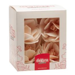 Set 6 buc Decor comestibil,vafa pentru tort - MAGNOLIE ALBA - 6,5-7CM - Dekora