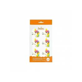 Set 6 buc Decor Zahar - Figurine Unicorn - 3 cm - Decora