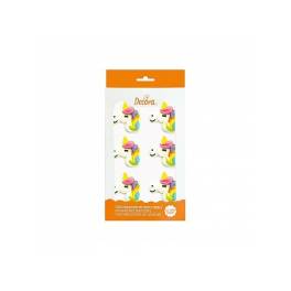 Set 6 buc Decor Zahar - Figurine Unicorn - 3 cm - Decora