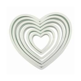 Set 6 buc Decupatoare din plastic - INIMOARE - PME