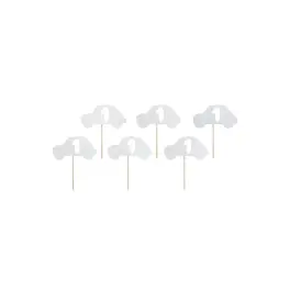 Set 6 buc Topper tort cifra 1 - SILVER CAR - Partydeco