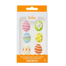 Set 6 decoratiuni din zahar - Oua de Pasti- Decora