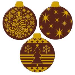 Set 72 Decor din Ciocolata - Globuri Craciun -3,9 x 4,5 CM - DeKora