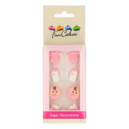 Set 8 buc Decoratiune din zahar - BABY GIRL- FunCakes
