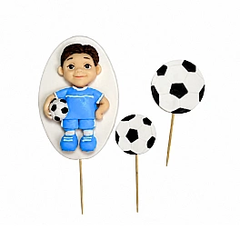  Set decor comestibil - „Fotbalist 2D Albastru” -Anyta Cooking 