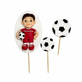  Set decor comestibil -  „Fotbalist 2D roșu” - Anyta Cooking 