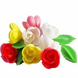 Set 50 Decoratiune comestibila din vafa - Trandafiri - Apsal