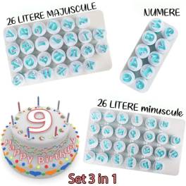 Set Decupatoare 3 in 1 - Litere Majuscule+Minuscule+Numere - Anyta Cooking -Transport Gratis
