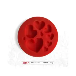 Mulaj din silicon Inimioare - (M3047) - 7 x 7 cm- Anyta Cooking