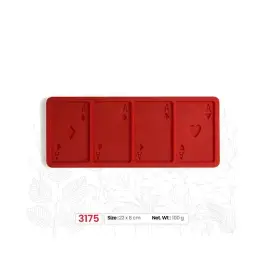 Mulaj din silicon cu Carti de joc A (M3175) - 22 x 8 cm - Anyta Cooking