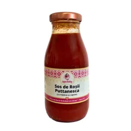 Sos de rosii 100% natural Puttanesca cu masline cu capere - 250g - Anyta Cooking