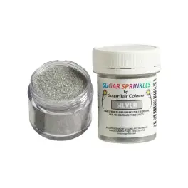 Zahar Fin Sclipicios Argintiu / Silver - 40g - Sugarflair 